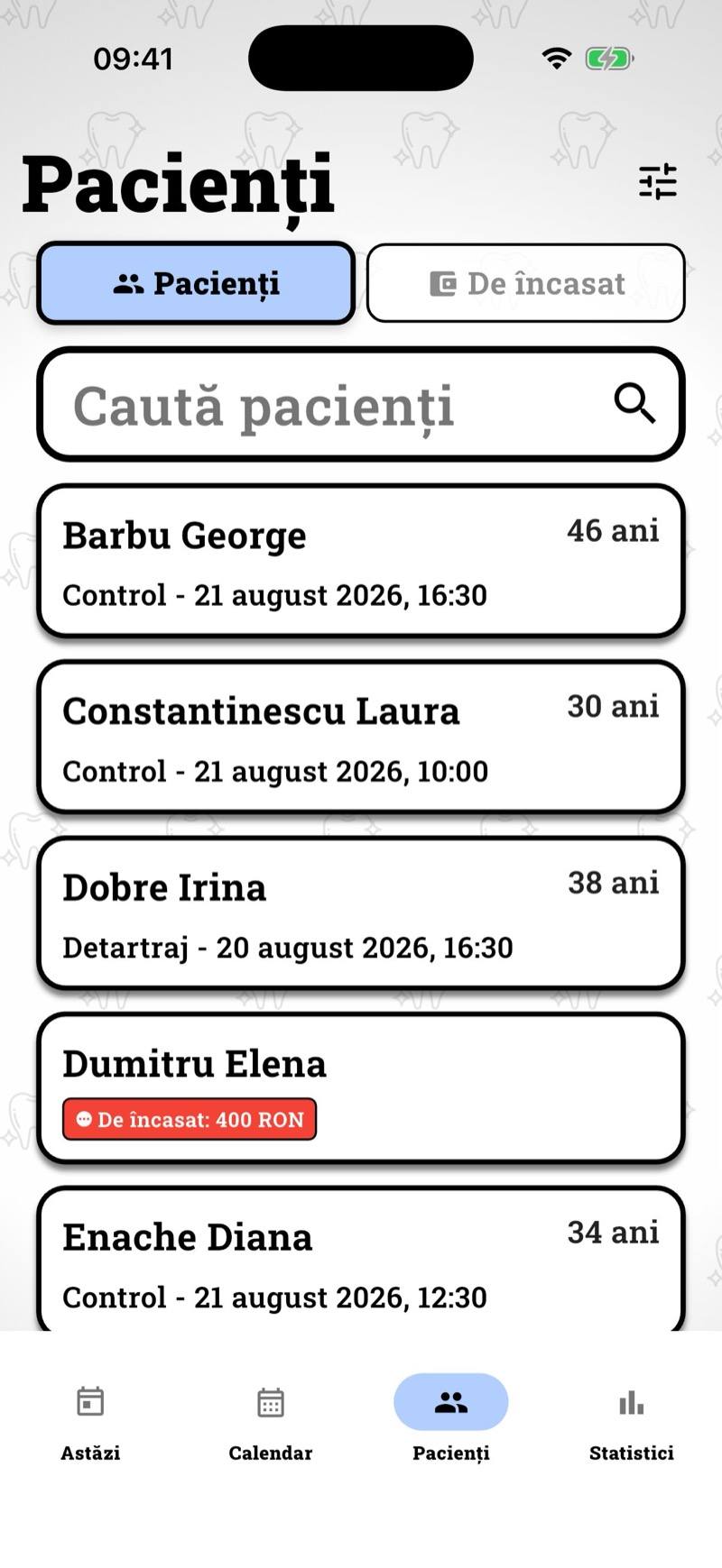 Lista de pacienți